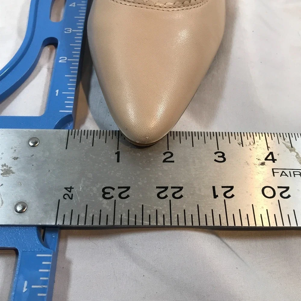 Lauren Ralph Lauren Beige Block Heel‎ Leather Slip On Heels Womens US 10M EU 40
